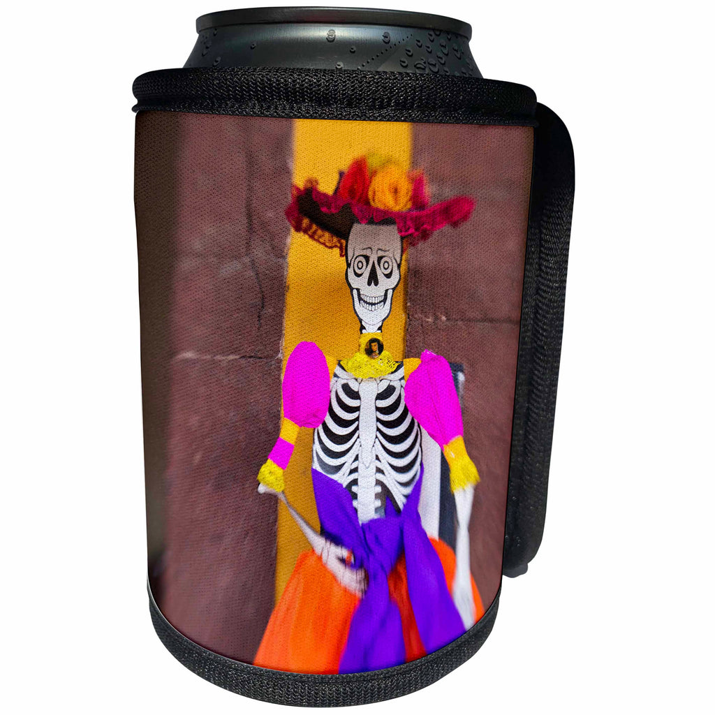 3dRose Danita Delimont - Holidays - Mexico, San Miguel de Allende, Catrina Doll for the Day of the Dead. - Can Cooler Bottle Wrap (cc_278300)