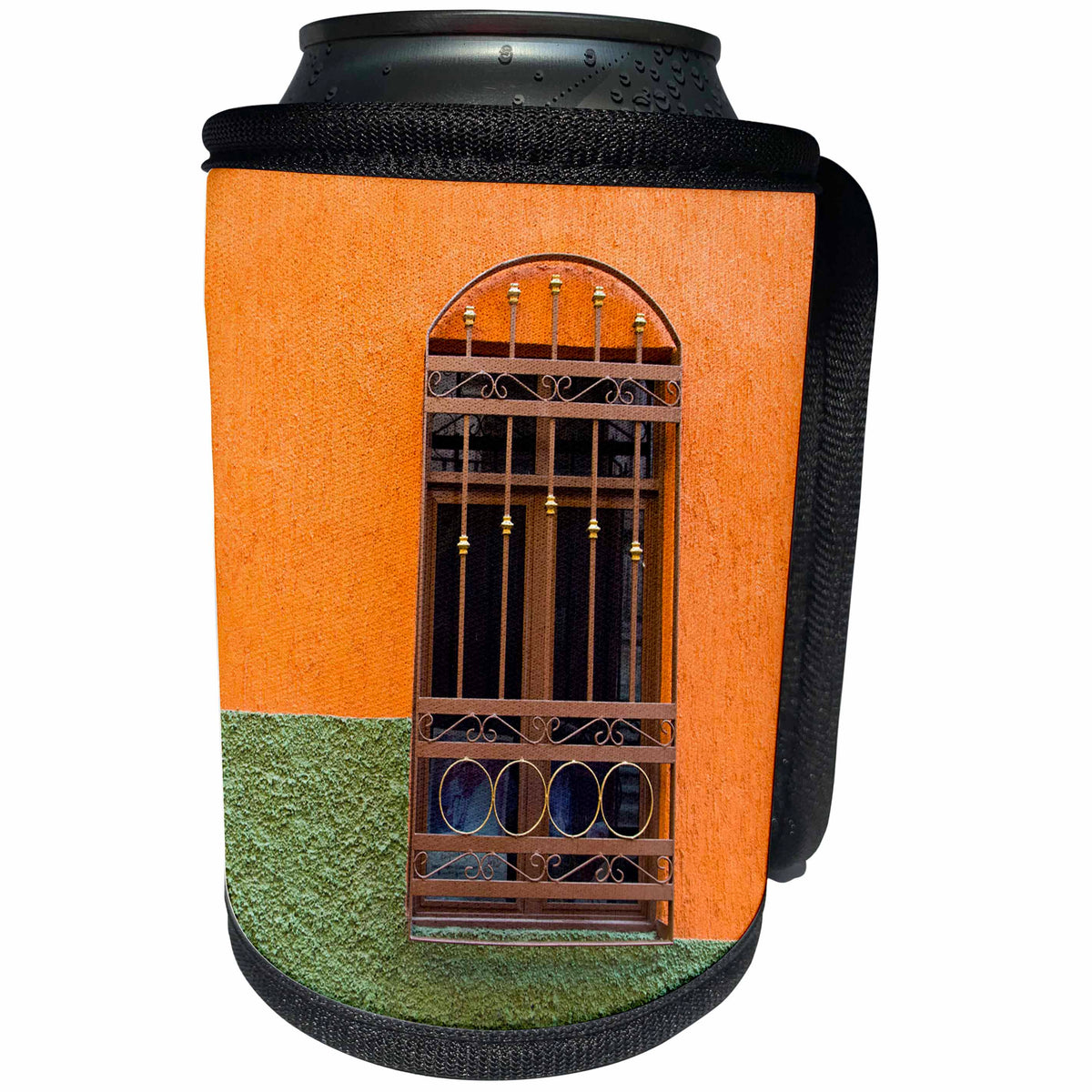3dRose Danita Delimont - Architecture - Mexico, Guanajuato, Ornate window in a colorful back alley - Can Cooler Bottle Wrap (cc_278308)