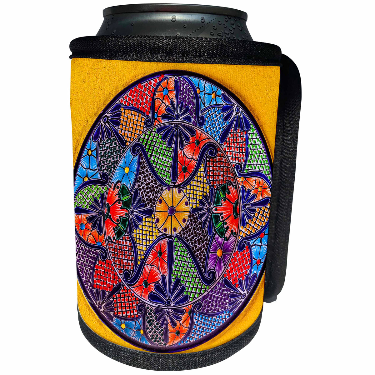 3dRose Danita Delimont - Artwork - Colorful Ceramic Mexican Plate, Guanajuato, Mexico - Can Cooler Bottle Wrap (cc_278312)