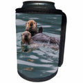 3dRose Danita Delimont - Otters - Sea otter and pup, Icy Strait, Alaska, USA - Can Cooler Bottle Wrap (cc_278325)