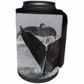 3dRose Danita Delimont - Whales - USA, Alaska, Tongass National Forest. Humpback whales diving. - Can Cooler Bottle Wrap (cc_278333)