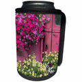 3dRose Danita Delimont - Gardens - USA, Alaska, Chena Hot Springs. Panorama of old truck and flowers. - Can Cooler Bottle Wrap (cc_278374)
