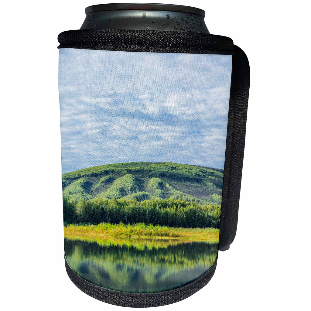 3dRose Danita Delimont - Alaska - USA, Alaska, Olnes Pond. Landscape with pond reflection. - Can Cooler Bottle Wrap (cc_278379)