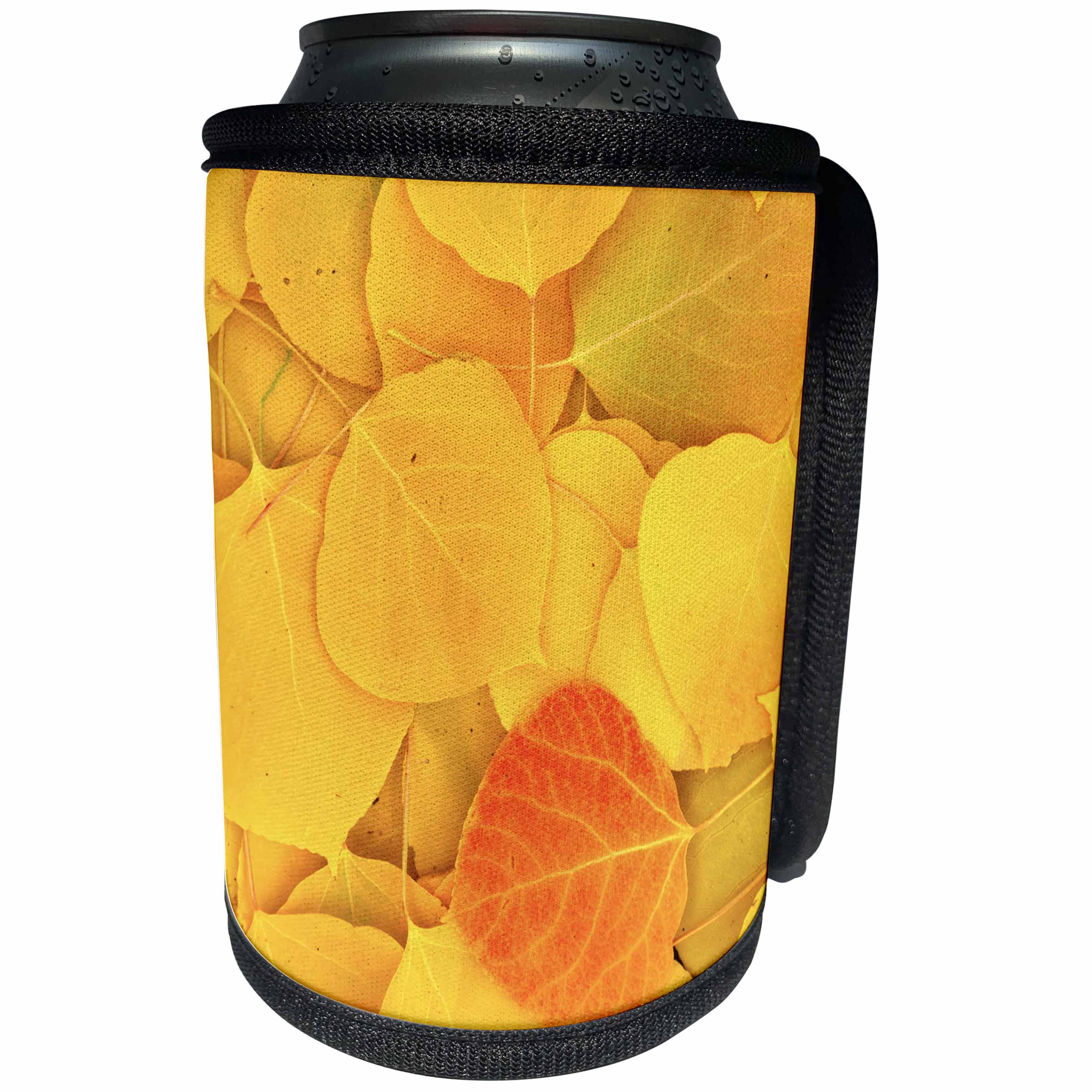 3dRose Danita Delimont - Autumn - USA, California, Sierra Nevada. Fallen yellow aspen leaves. - Can Cooler Bottle Wrap (cc_278538)