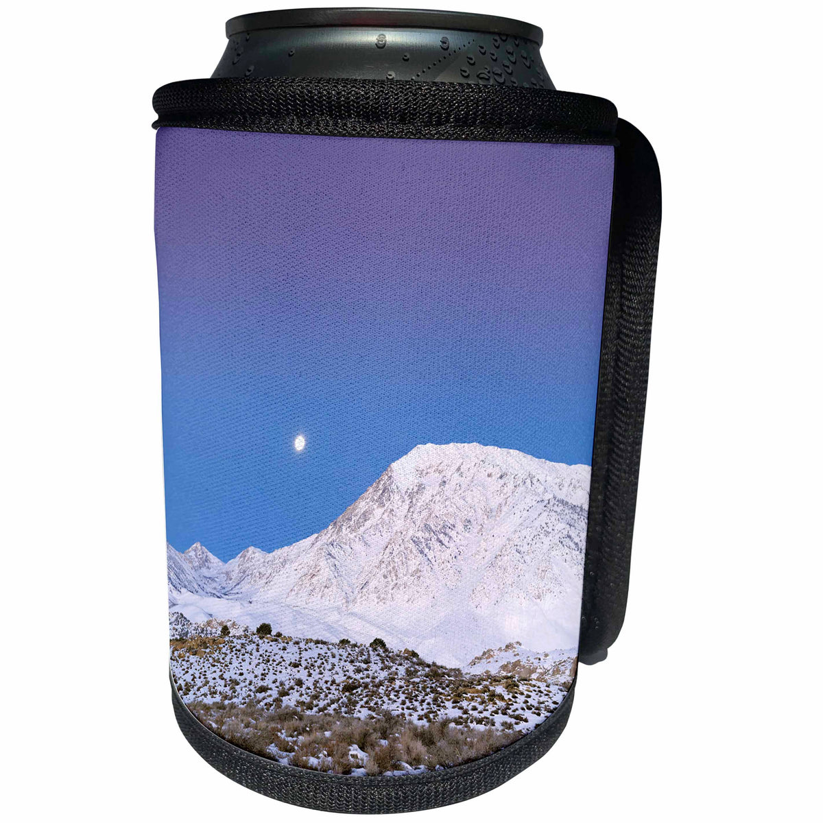 3dRose Danita Delimont - Mountains - USA, California. Moonrise over Sierra Nevada Mountains. - Can Cooler Bottle Wrap (cc_278539)