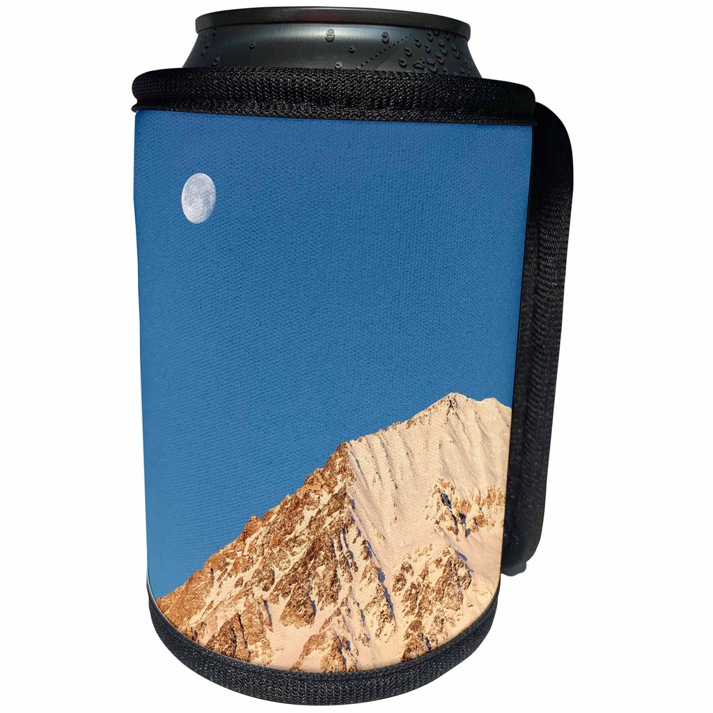 3dRose Danita Delimont - Mountains - USA, California, Sierra Nevada Mountains. Moonset behind Mt. Tom. - Can Cooler Bottle Wrap (cc_278541)