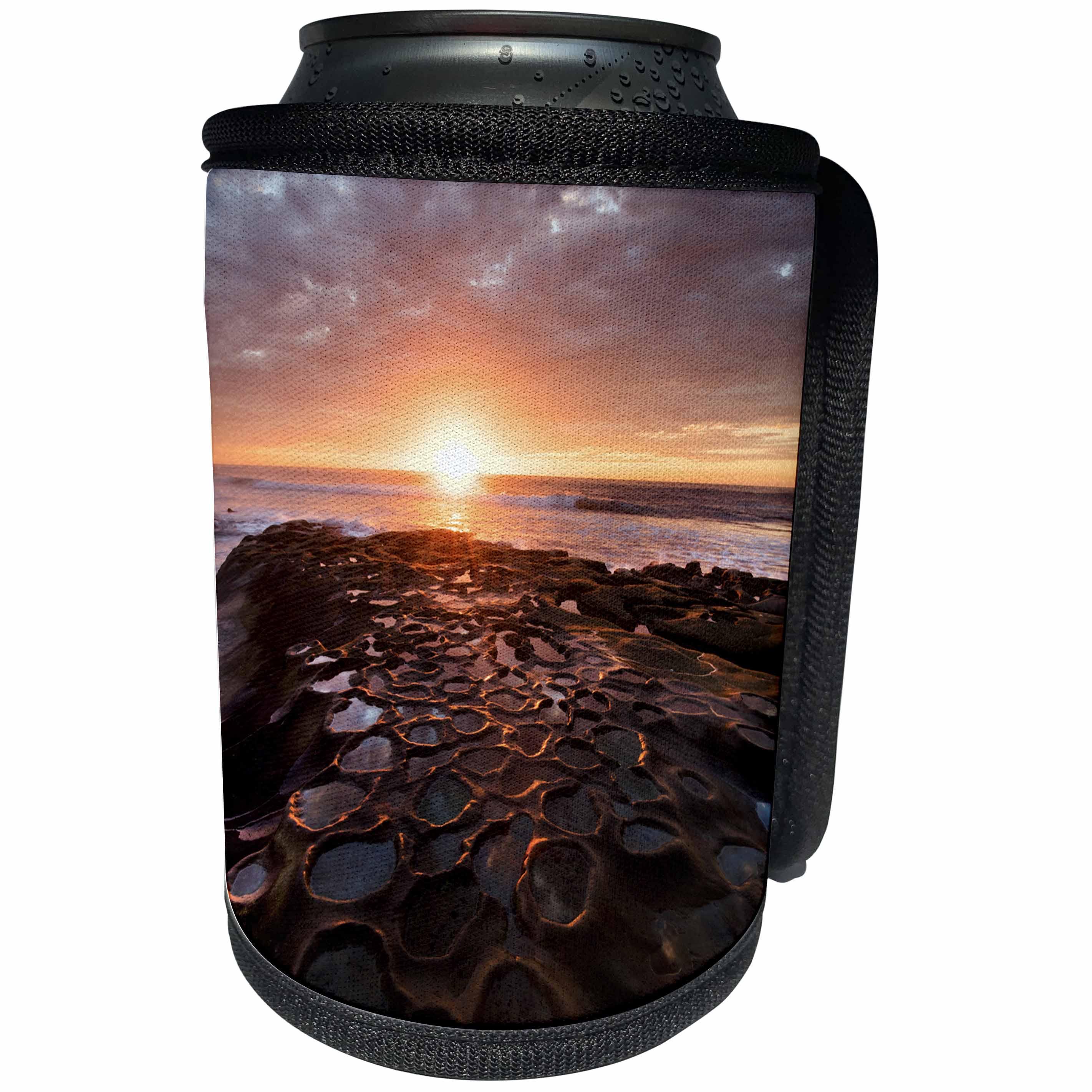 3dRose Danita Delimont - Beaches - USA, California, La Jolla. Sunset over tide pools. - Can Cooler Bottle Wrap (cc_278567)