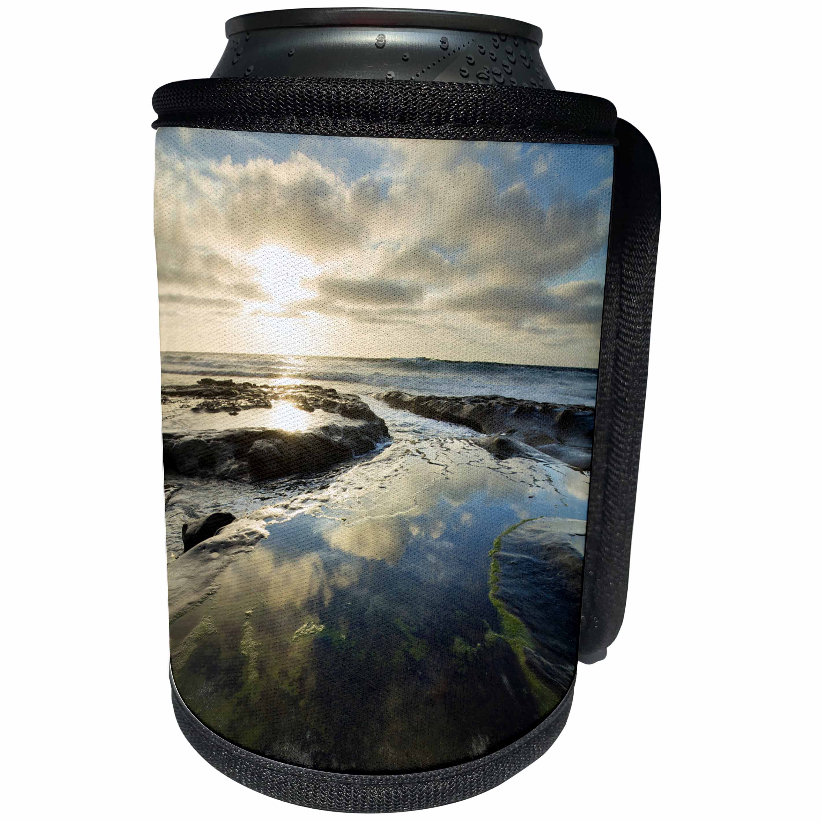 3dRose Danita Delimont - Beaches - USA, California, La Jolla. Tide pools at sunset. - Can Cooler Bottle Wrap (cc_278568)