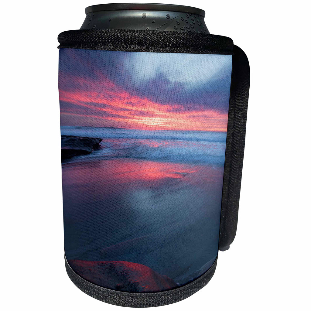 3dRose Danita Delimont - Beaches - USA, California, La Jolla. Sunset clouds at the beach. - Can Cooler Bottle Wrap (cc_278570)