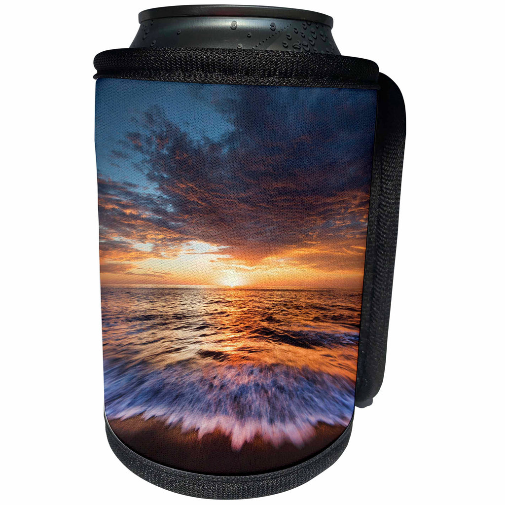 3dRose Danita Delimont - Beaches - USA, California, La Jolla. Dranatic sunset at the beach. - Can Cooler Bottle Wrap (cc_278574)