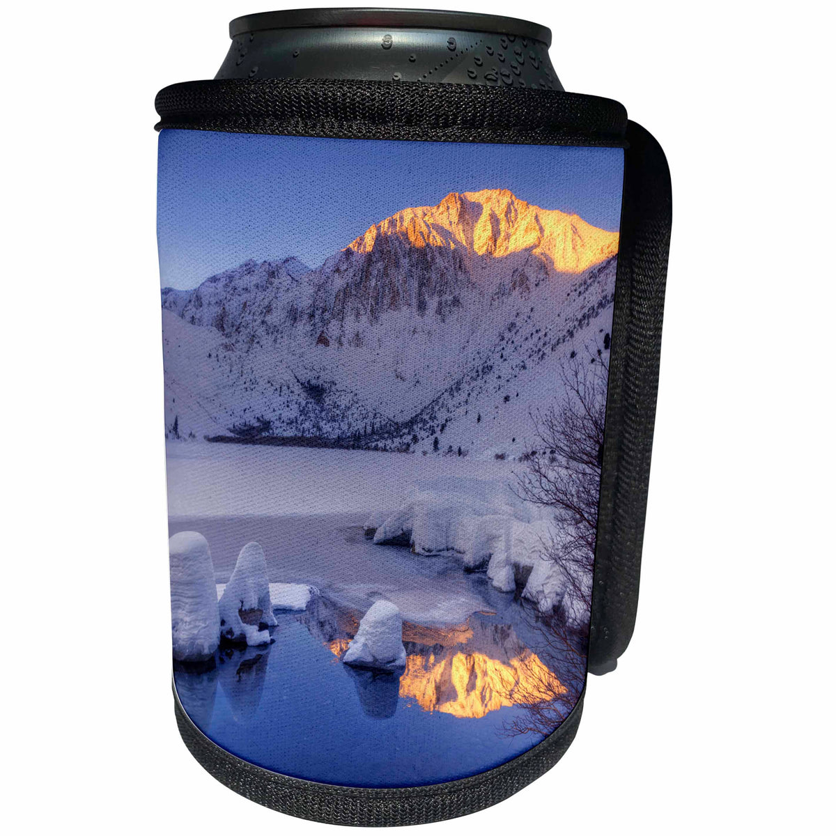 3dRose Danita Delimont - Mountains - USA, California, Sierra Nevada Range. Winter sunrise at Convict Lake. - Can Cooler Bottle Wrap (cc_278591)