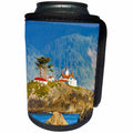 3dRose Danita Delimont - Lighthouses - USA, California, Crescent City. Lighthouse and harbor - Can Cooler Bottle Wrap (cc_278599)