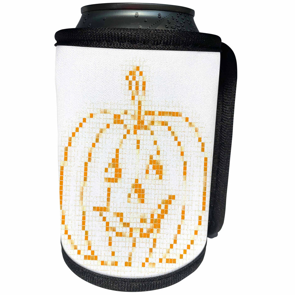 3dRose Patricia Sanders Creations - Orange Art Halloween Pumpkin - Can Cooler Bottle Wrap (cc_27862)