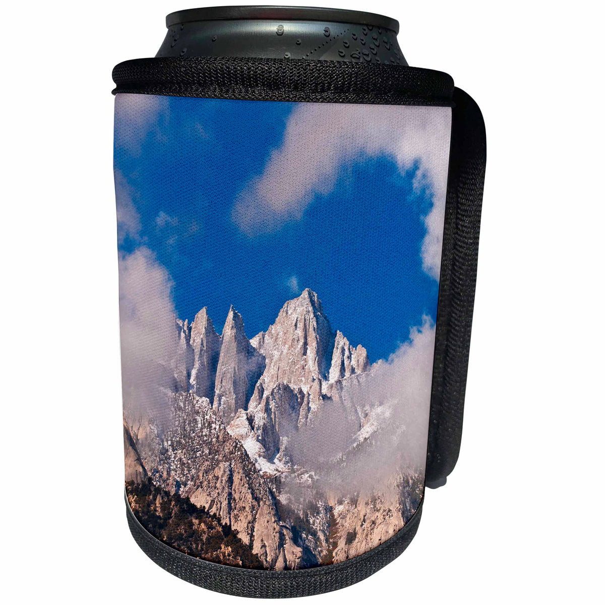 3dRose Danita Delimont - Mountains - Morning light on the east face of Mt.Whitney, Sequoia NP, California - Can Cooler Bottle Wrap (cc_278625)
