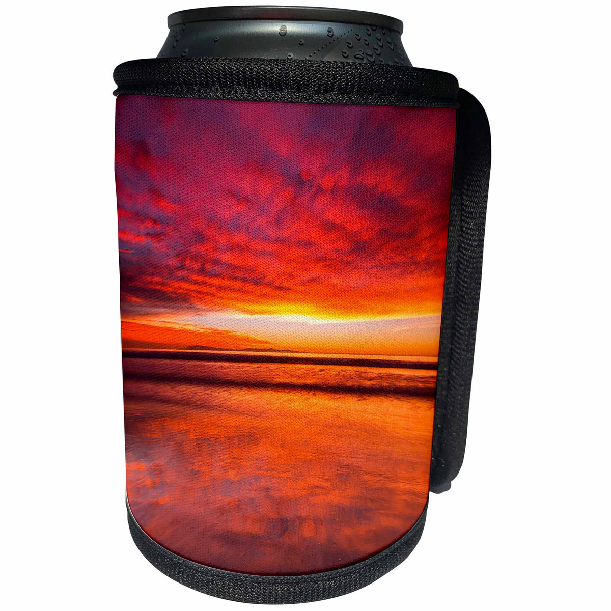 3dRose Danita Delimont - Sunsets - Red sunset seen from Ventura State Beach, Ventura, California - Can Cooler Bottle Wrap (cc_278634)