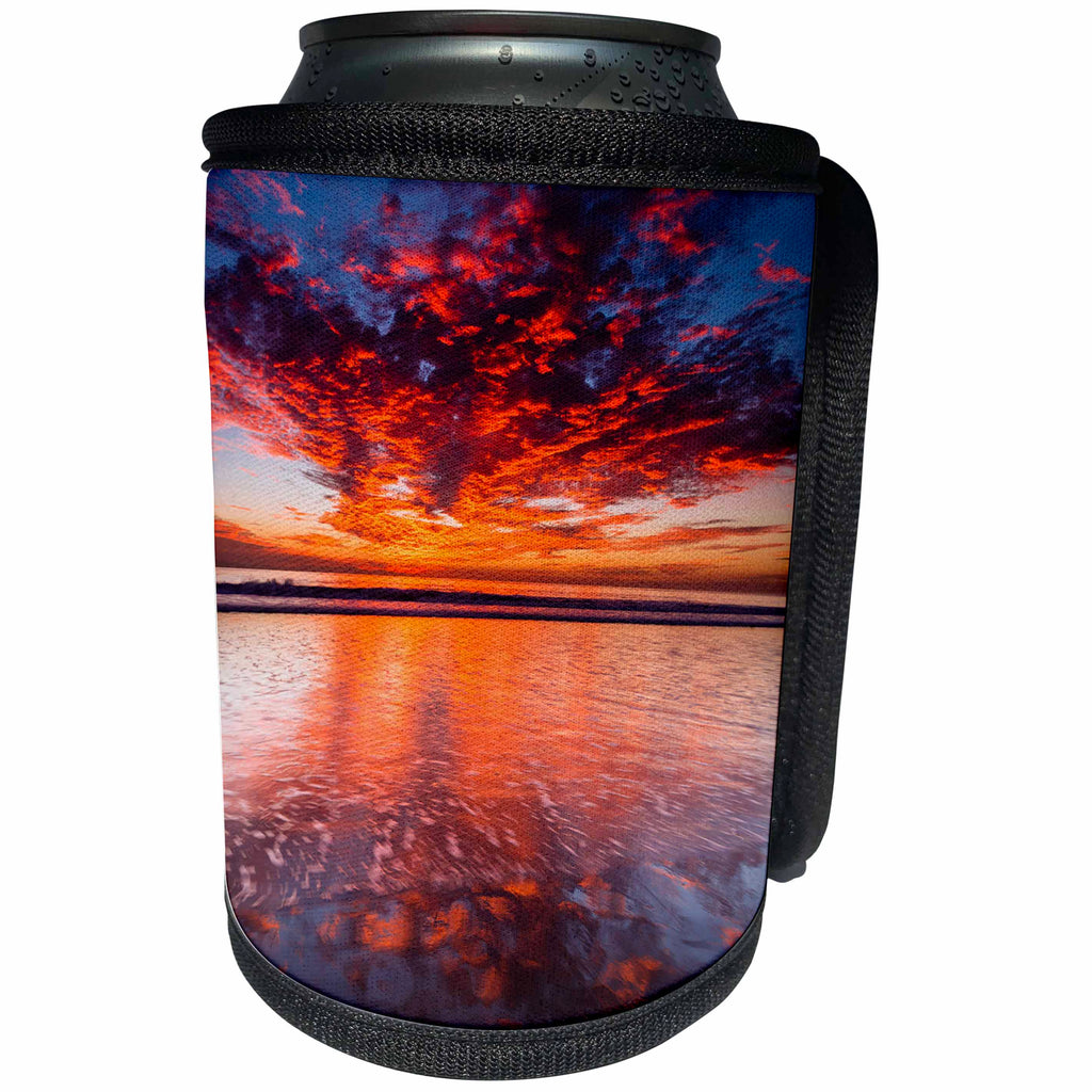 3dRose Danita Delimont - Sunsets - Dramatic sunset over Channel Islands, Ventura, California - Can Cooler Bottle Wrap (cc_278635)