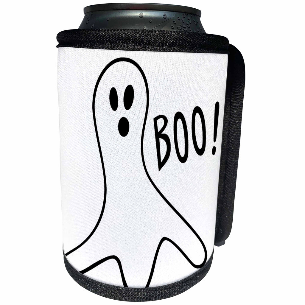 3dRose Patricia Sanders Creations - Halloween Boo Ghost - Can Cooler Bottle Wrap (cc_27865)