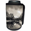 3dRose Danita Delimont - Lakes - Black and white of the The Three Brothers, Yosemite NP, California - Can Cooler Bottle Wrap (cc_278655)