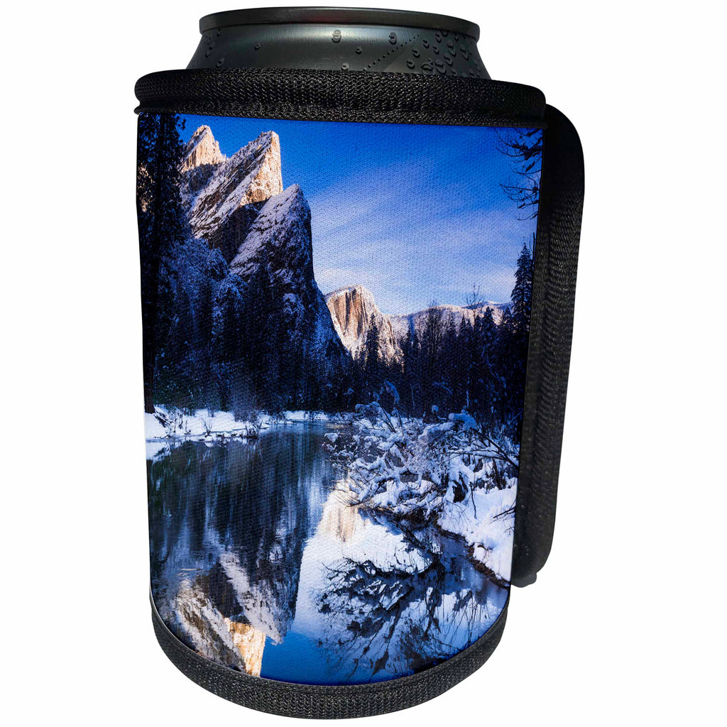 3dRose Danita Delimont - Winter - The Three Brothers in winter, Yosemite NP, California - Can Cooler Bottle Wrap (cc_278657)