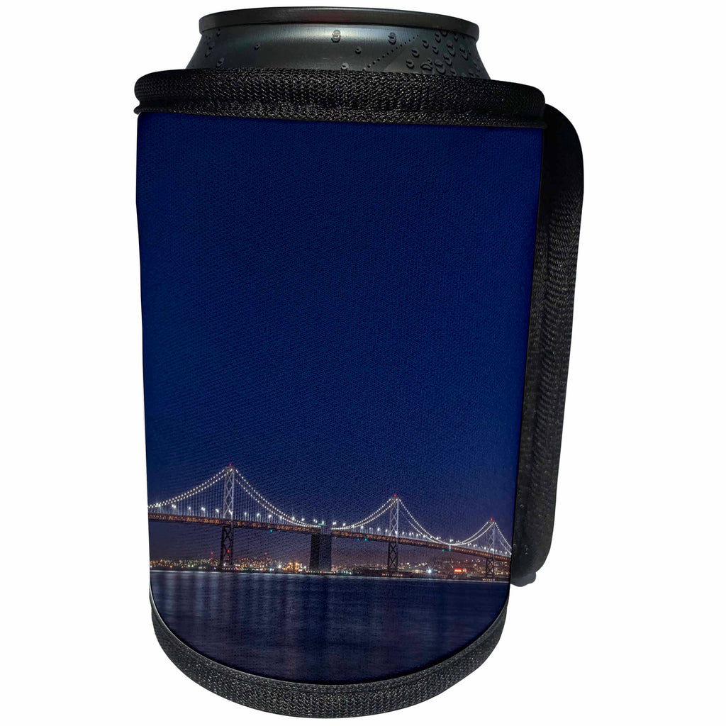3dRose Danita Delimont - Bridges - USA, California, San Francisco, Bay Bridge at Twilight - Can Cooler Bottle Wrap (cc_278662)