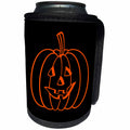 3dRose Patricia Sanders Creations - Orange and Black Halloween Pumpkin - Can Cooler Bottle Wrap (cc_27868)