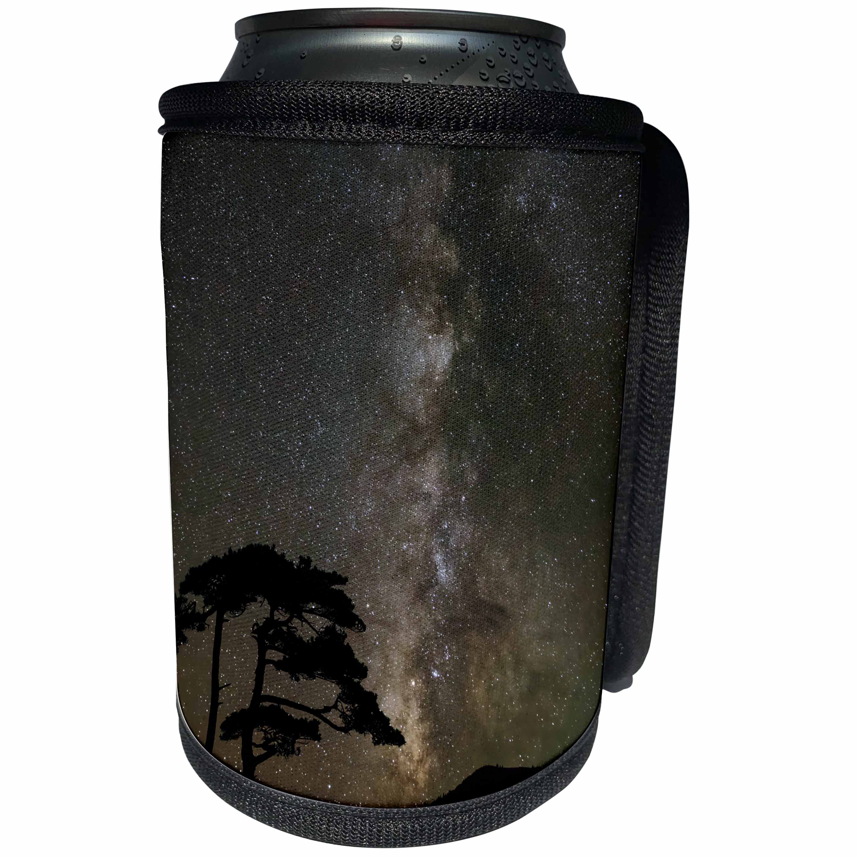 3dRose Danita Delimont - Milky Way - Milky Way and silhouetted tree, near Ouray, Colorado - Can Cooler Bottle Wrap (cc_278693)