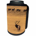 3dRose Danita Delimont - Elk - USA, Colorado, Rocky Mountain NP. Male elk in field with females. - Can Cooler Bottle Wrap (cc_278743)