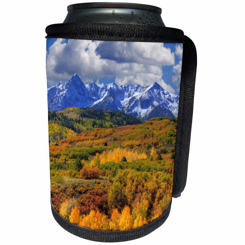 3dRose Danita Delimont - Colorado - Colorado, San Juan Mountains with valley in autumn color. - Can Cooler Bottle Wrap (cc_278754)