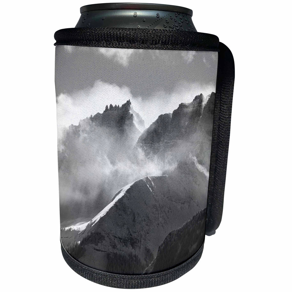 3dRose Danita Delimont - Mountains - Colorado, San Juan Mountains. Black and white of mountain landscape. - Can Cooler Bottle Wrap (cc_278772)