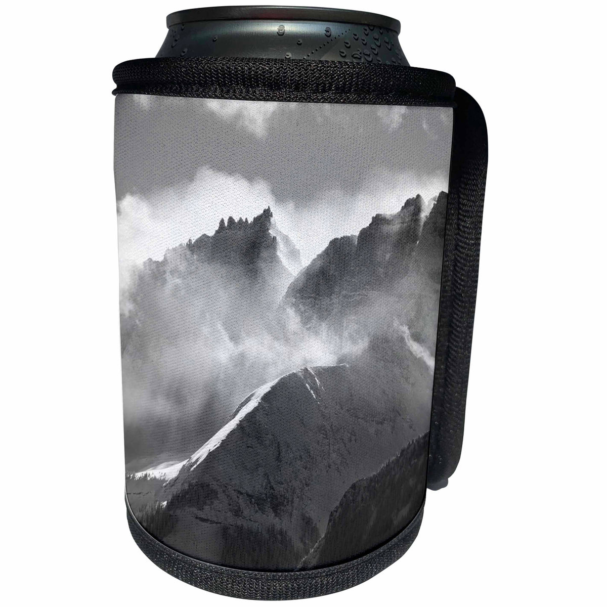 3dRose Danita Delimont - Mountains - Colorado, San Juan Mountains. Black and white of mountain landscape. - Can Cooler Bottle Wrap (cc_278772)