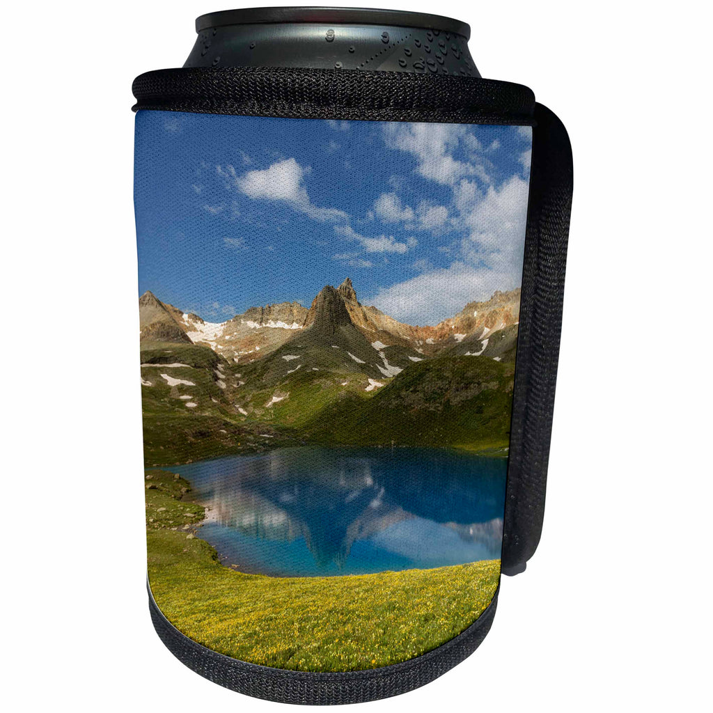 3dRose Danita Delimont - Lakes - USA, Colorado, San Juan Mountains. Ice Lake and mountain landscape. - Can Cooler Bottle Wrap (cc_278788)