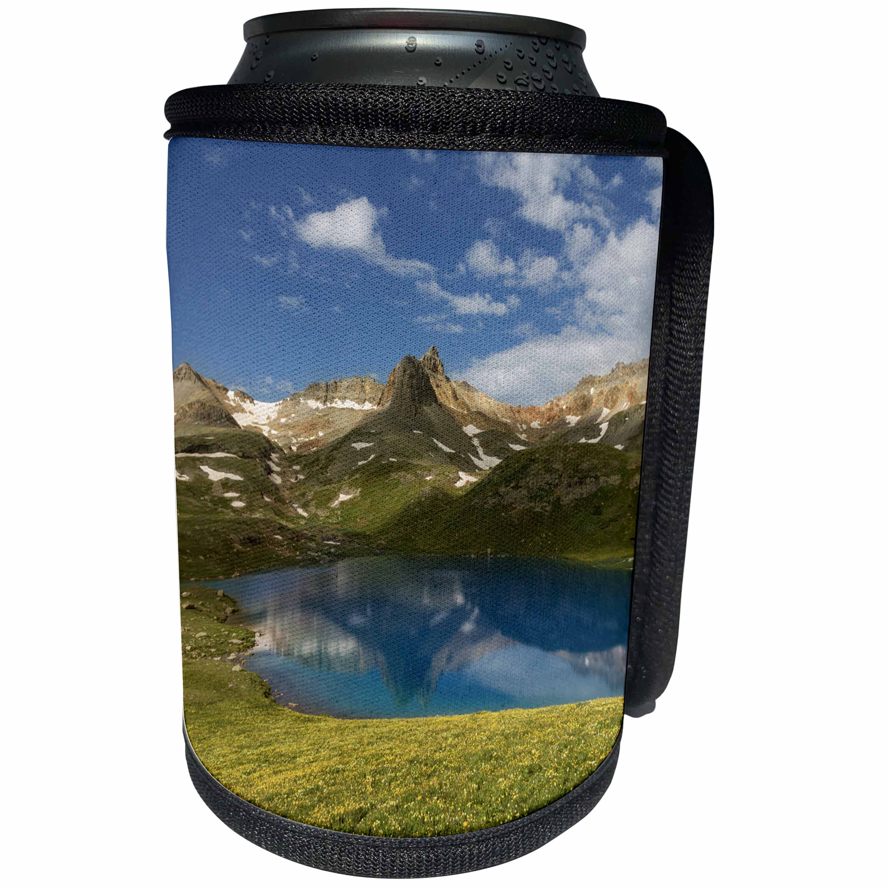 3dRose Danita Delimont - Lakes - USA, Colorado, San Juan Mountains. Ice Lake and mountain landscape. - Can Cooler Bottle Wrap (cc_278788)