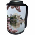 3dRose Danita Delimont - Memorials - Washington DC, Jefferson Memorial and Tidal Basin with Cherry Blossoms - Can Cooler Bottle Wrap (cc_278847)