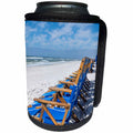 3dRose Danita Delimont - Beaches - Lounge chairs on Alys Beach, Seacrest, Florida, USA - Can Cooler Bottle Wrap (cc_278873)