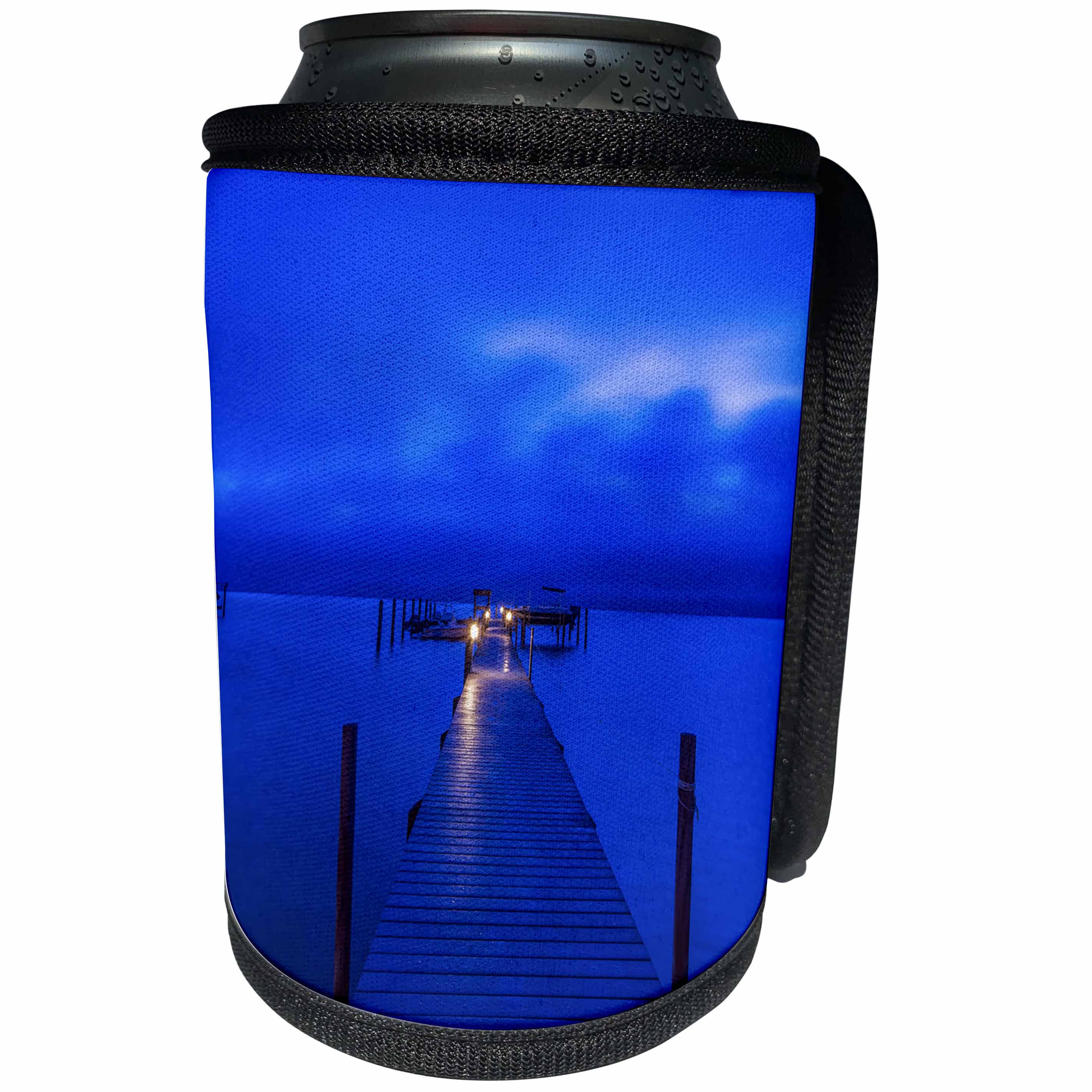 3dRose Danita Delimont - Piers - Florida, Sanibel, Private Dock at dawn - Can Cooler Bottle Wrap (cc_278889)