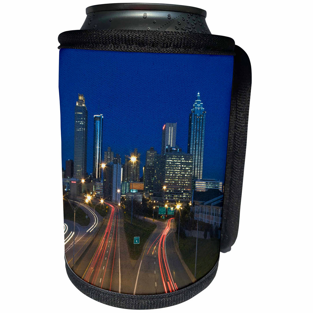 3dRose Danita Delimont - Georgia - USA, Georgia, Atlanta. Urban scene at night. - Can Cooler Bottle Wrap (cc_278890)