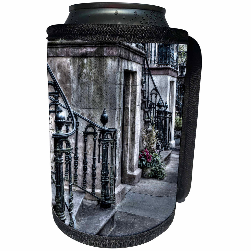3dRose Danita Delimont - Cities - Homes in the downtown area of Savannah, Georgia - Can Cooler Bottle Wrap (cc_278897)
