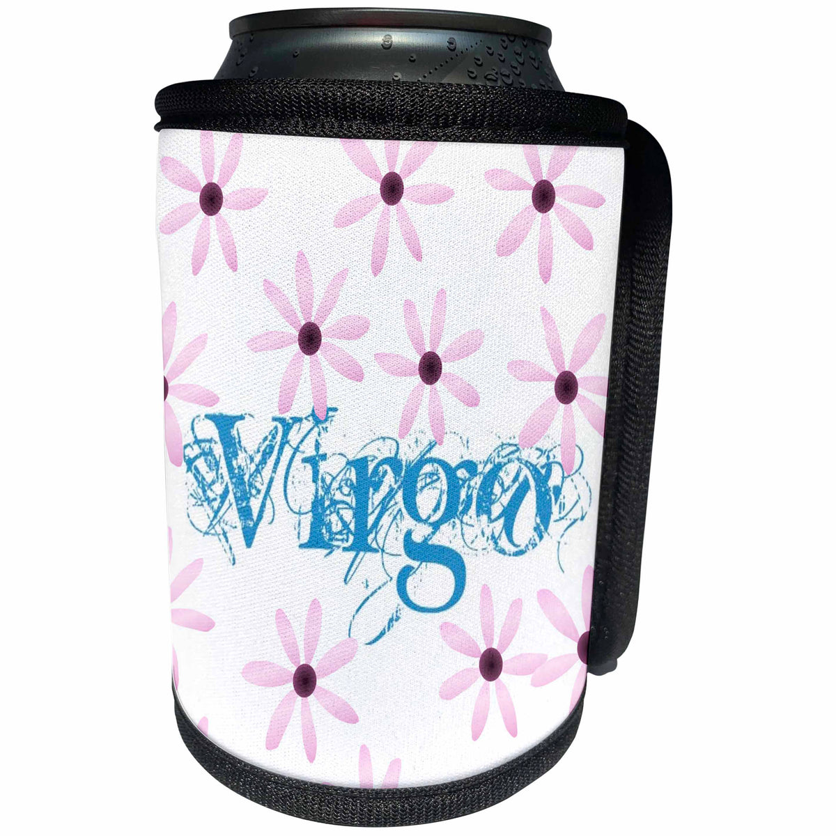 3dRose Patricia Sanders Astrology - Virgo Flowers - Can Cooler Bottle Wrap (cc_27890)
