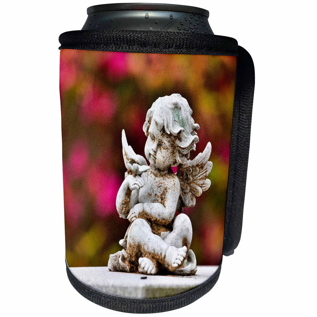 3dRose Danita Delimont - Religion - USA, Georgia, Savannah. Little Angel at a Cemetery - Can Cooler Bottle Wrap (cc_278902)