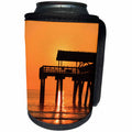 3dRose Danita Delimont - Sunrises - USA, Georgia, Tybee Island, Sunrise and reflections at Tybee pier. - Can Cooler Bottle Wrap (cc_278905)