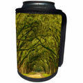 3dRose Danita Delimont - Roads - USA, Georgia, Savannah. Mile long oak drive. - Can Cooler Bottle Wrap (cc_278908)