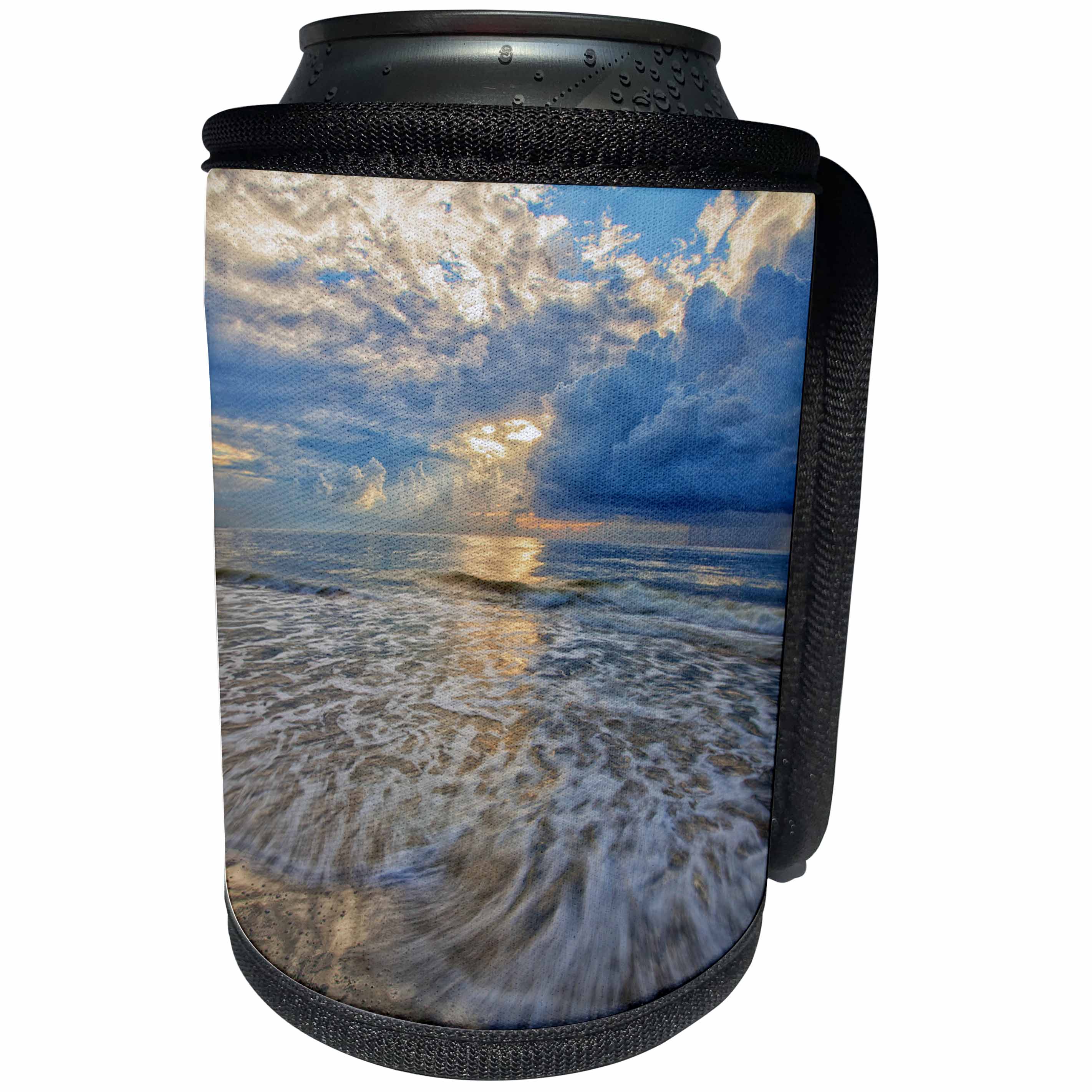 3dRose Danita Delimont - Oceans - Georgia, Tybee Island. Dramatic sunrise over the beach. - Can Cooler Bottle Wrap (cc_278911)
