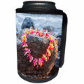 3dRose Danita Delimont - Hawaii - Honolulu, Hawaii, Oahu. Waikiki Beach lei on surf rocks. - Can Cooler Bottle Wrap (cc_278914)