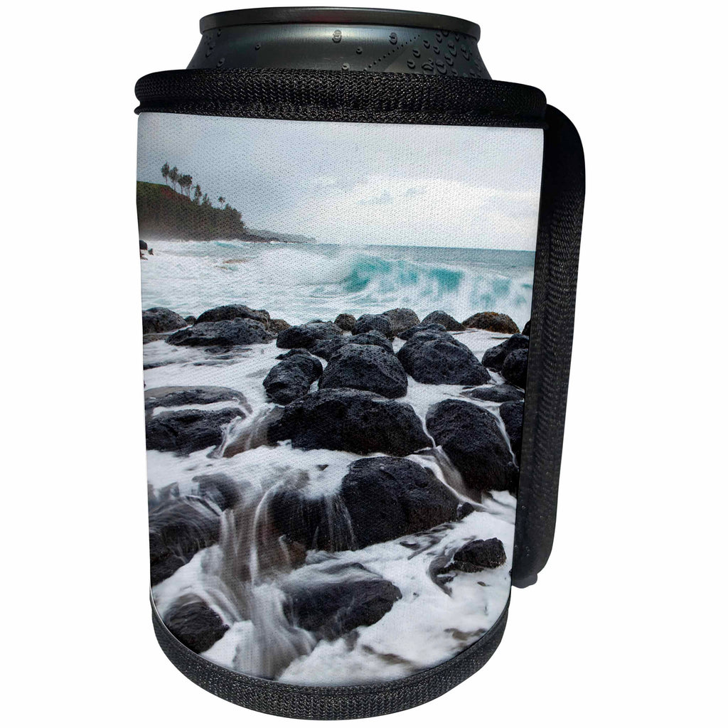 3dRose Danita Delimont - Beaches - USA, Hawaii, Kauai. Rocky ocean shoreline. - Can Cooler Bottle Wrap (cc_278916)