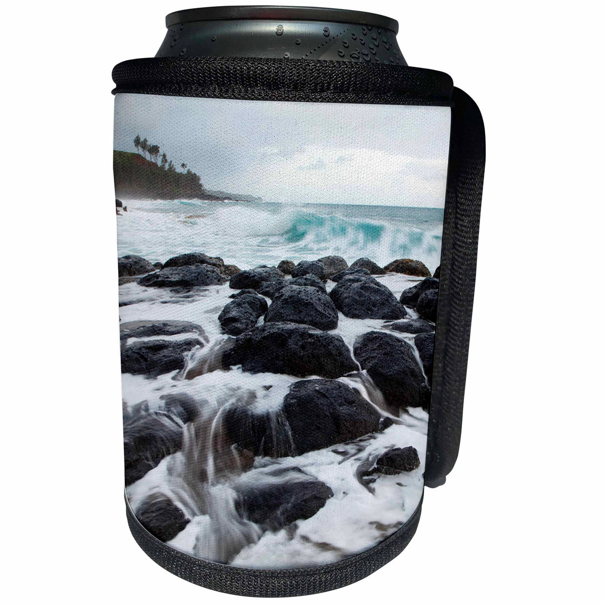 3dRose Danita Delimont - Beaches - USA, Hawaii, Kauai. Rocky ocean shoreline. - Can Cooler Bottle Wrap (cc_278916)