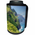 3dRose Danita Delimont - Coastlines - Hawaii, Kauai, Napali, Napali Coast State Park, Pacific Ocean, rainbow - Can Cooler Bottle Wrap (cc_278935)
