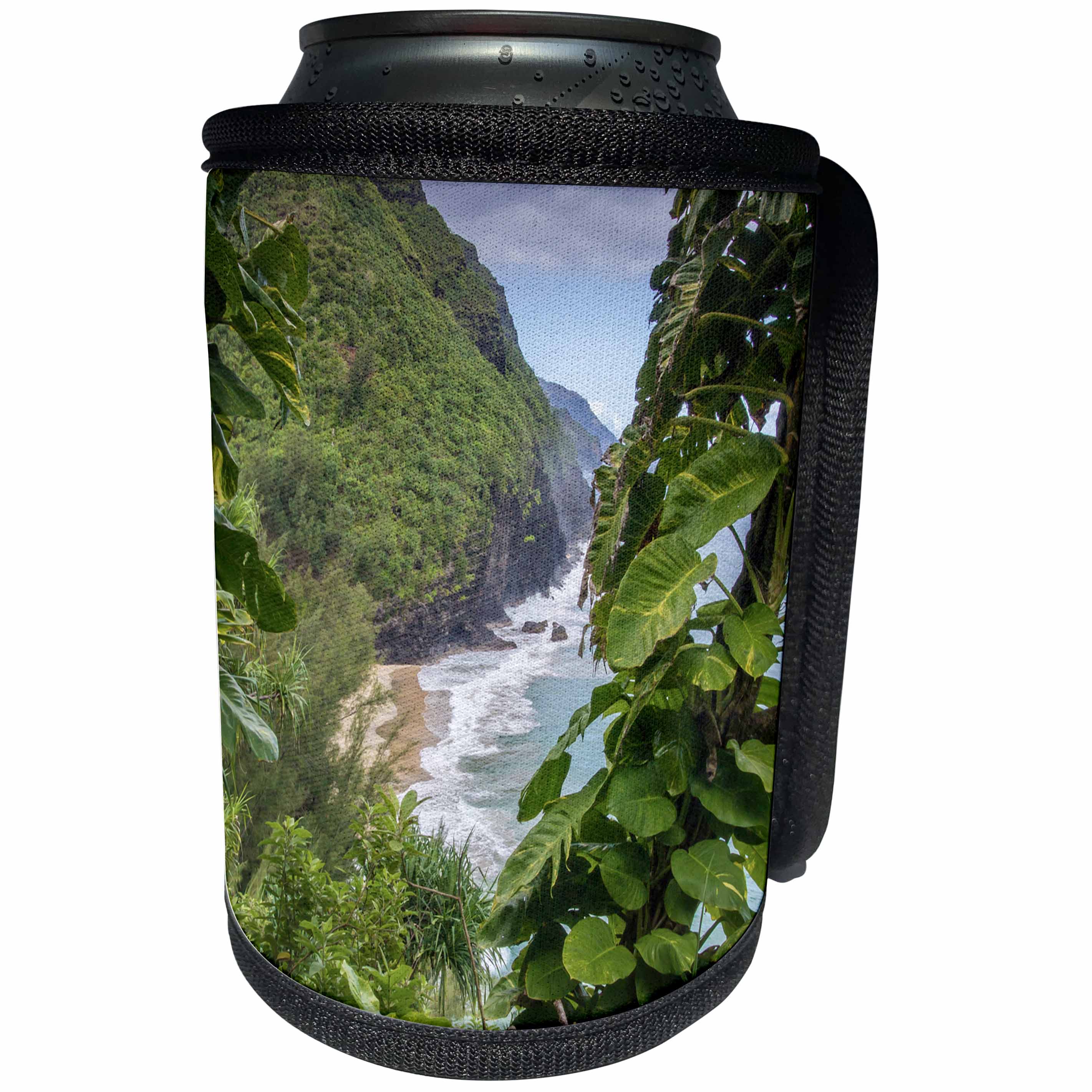3dRose Danita Delimont - Rivers - Hawaii, Kauai, Napali, Napali Coast State Park, Pacific Ocean - Can Cooler Bottle Wrap (cc_278936)