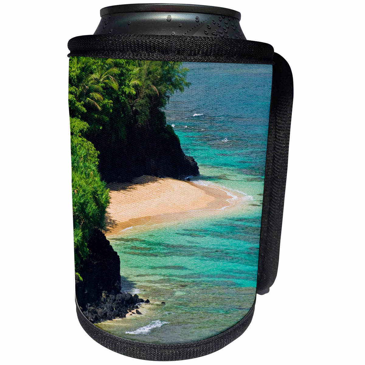 3dRose Danita Delimont - Coastlines - Hideaways Beach, Princeville, Island of Kauai, Hawaii, USA - Can Cooler Bottle Wrap (cc_278946)