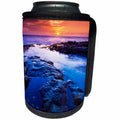 3dRose Danita Delimont - Sunsets - Blue Sunset and tide pool seascape, Kailua Kona, Hawaii, USA - Can Cooler Bottle Wrap (cc_278948)