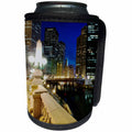 3dRose Danita Delimont - Illinois - USA, Illinois, Chicago. Night along the Chicago River. - Can Cooler Bottle Wrap (cc_278972)